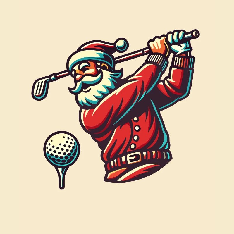 Weihnachtsmann Beim Golfen