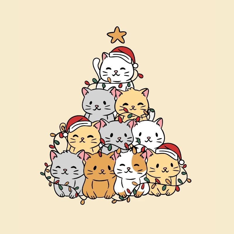 Katzen Weihnachtsbaum