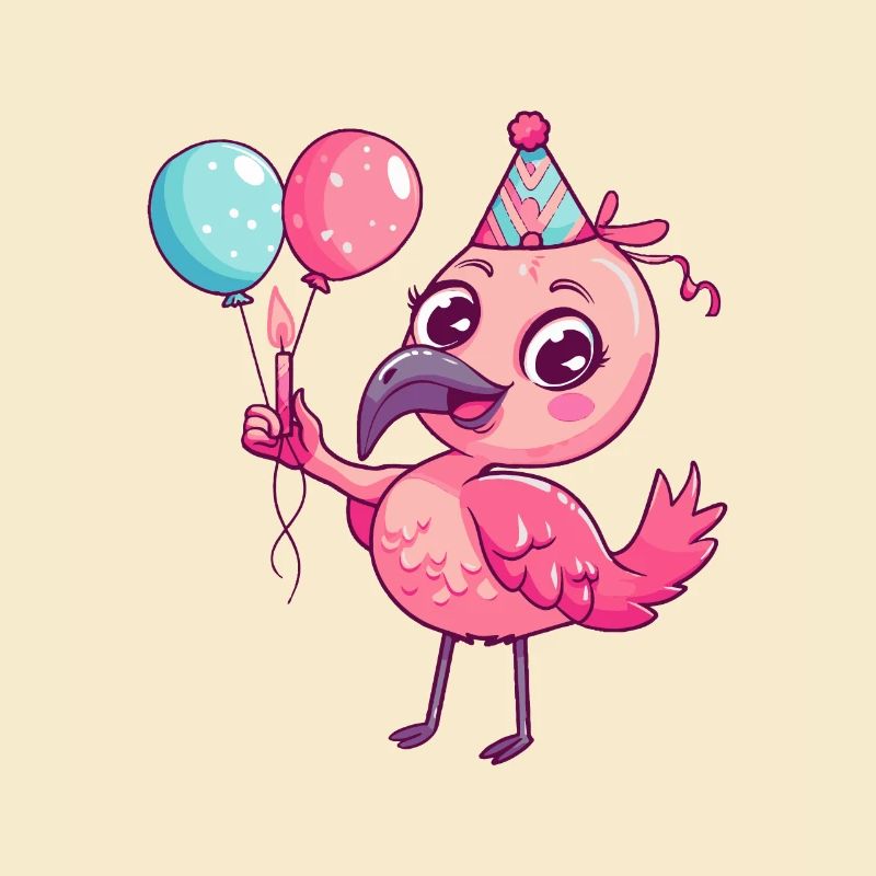 Flamingo Birthday Comic Cute