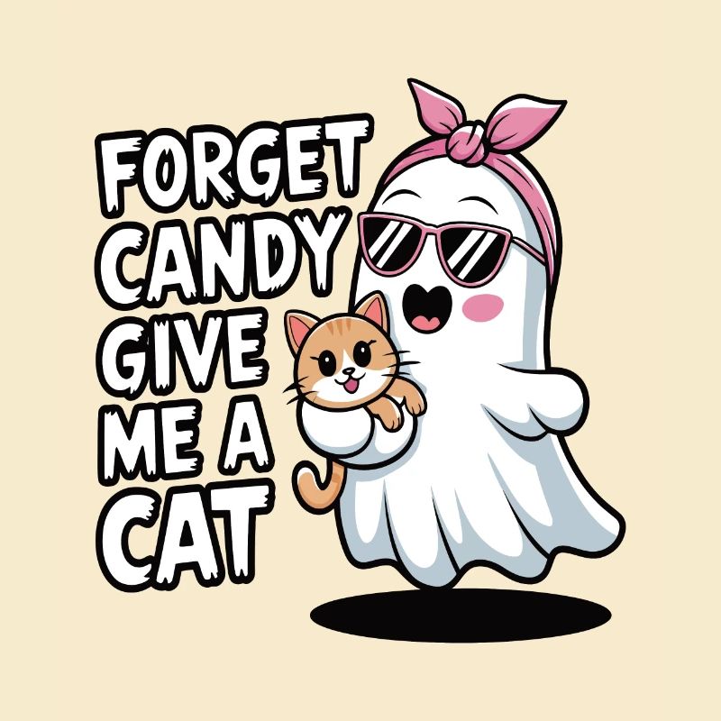 Halloween Cat Forget Candy Give Me A Cat