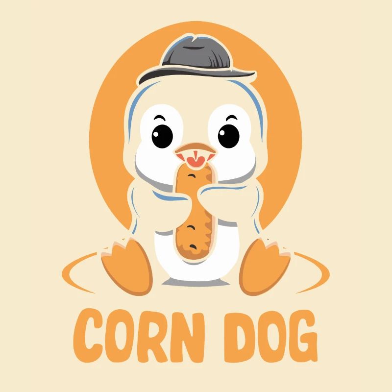 Pingouin mignon avec chien de maïs