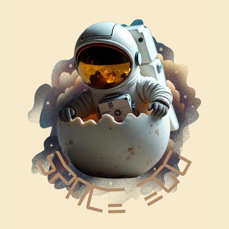 Astronaut in Eierschale