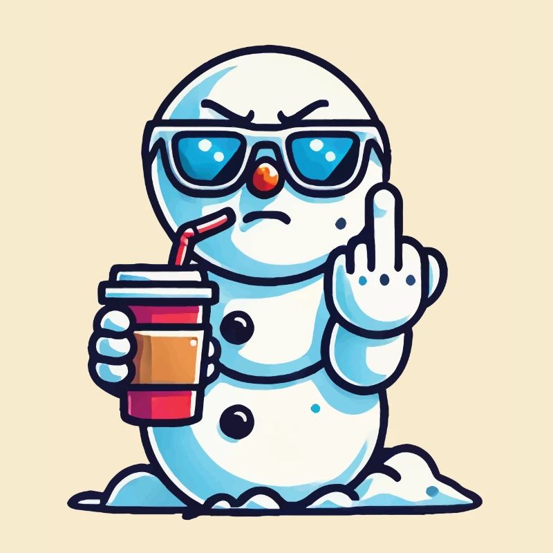 Cooler Schneemann Mit Statement