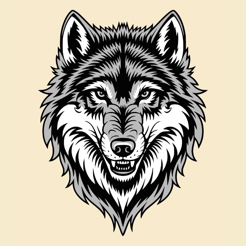 Wolf Kostüm blauer Wolfskopf Werwolf und