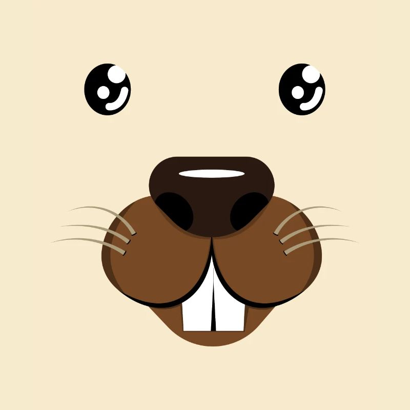 Conception mignonne de visage de castor