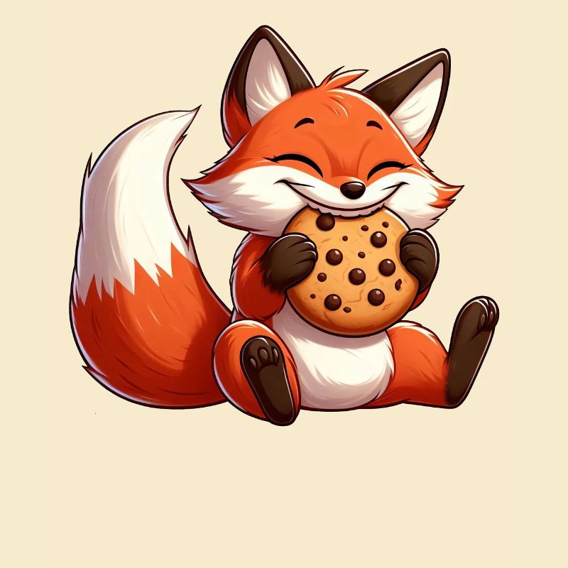 Comic Fuchs mit Keksen Süßigkeiten