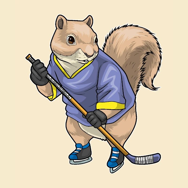 Eichhörnchen Eishockey Eishockeyschläger