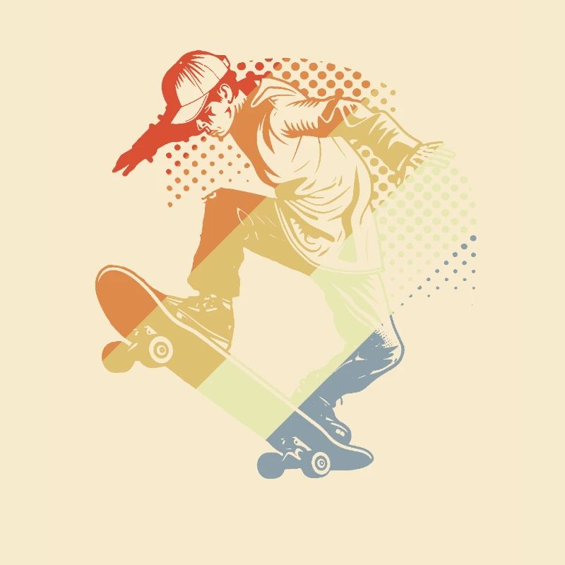 Skateboarder Retro