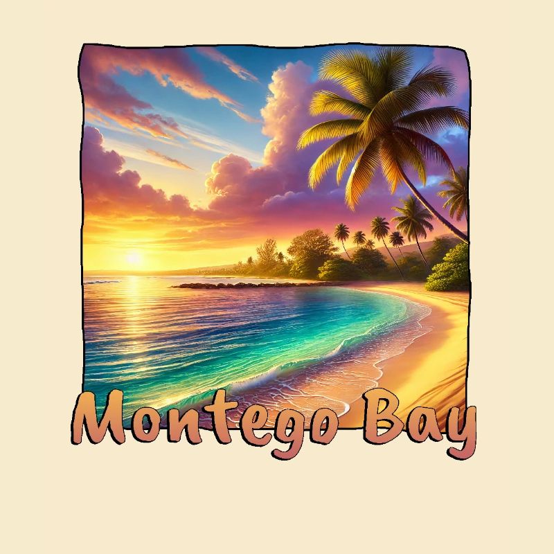Coucher de soleil Montego Bay Palm Trees Beach