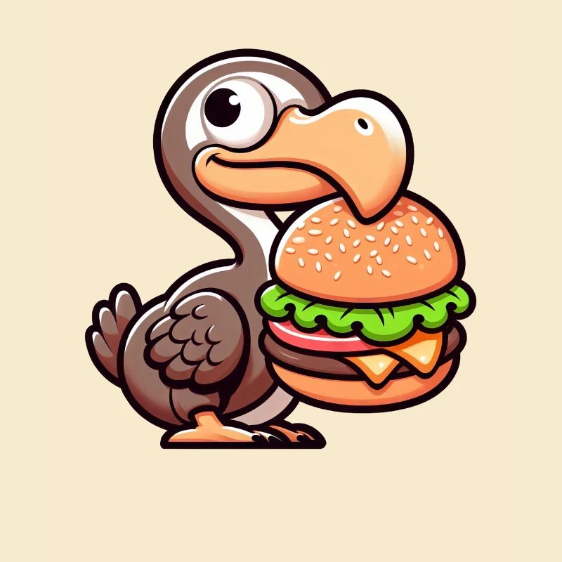 Whimsical Dodo Burger Chibi Hamburger