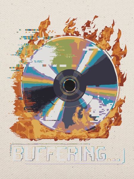 Pufferung... Flamingo Glitched CD Retro Design