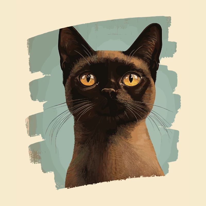 Burmese Burma Katze Retro