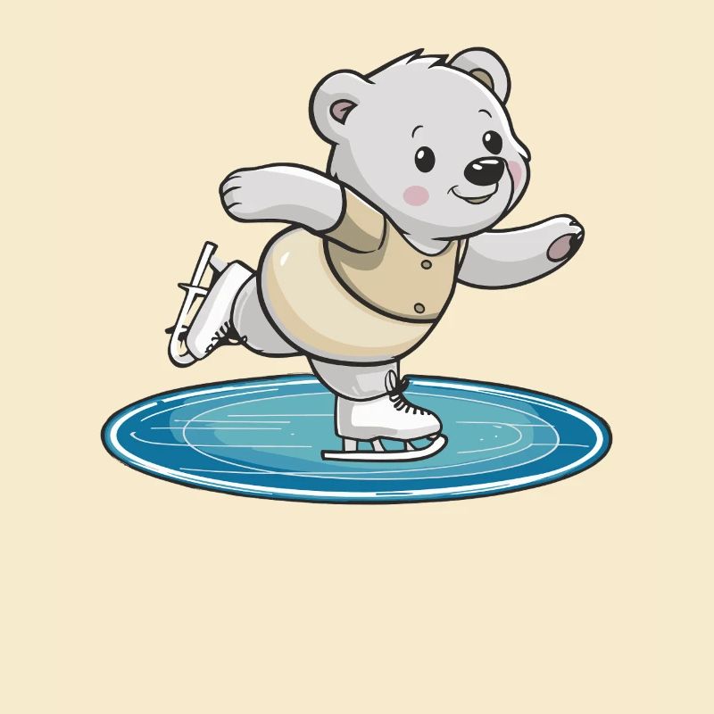 Eislaufender Bär auf Eisfläche