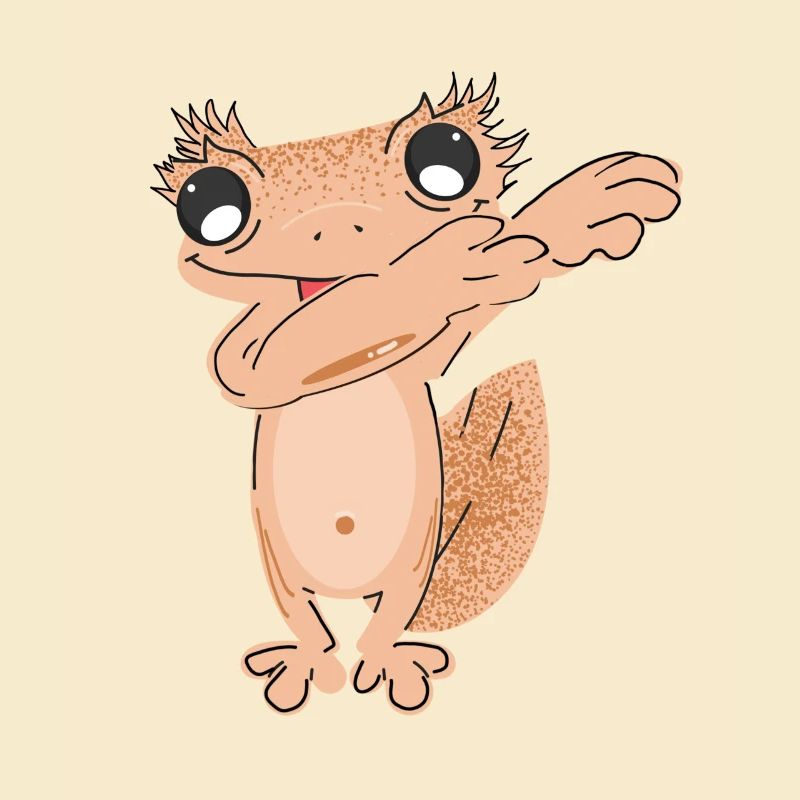Dabbing crowned gecko