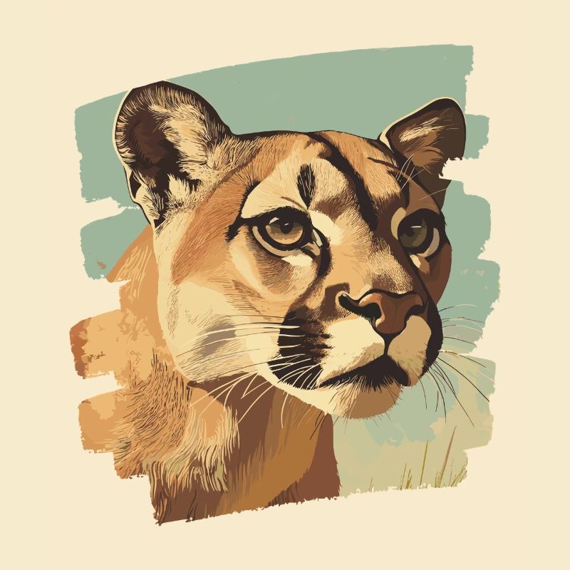 Lion from mountain Retro