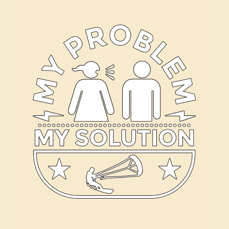 Kiteboarder My Problem My Solution Pictogram Dad