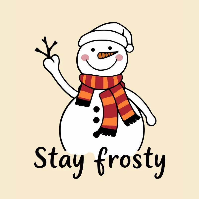 Fröhlicher Schneemann mit rotem Schal