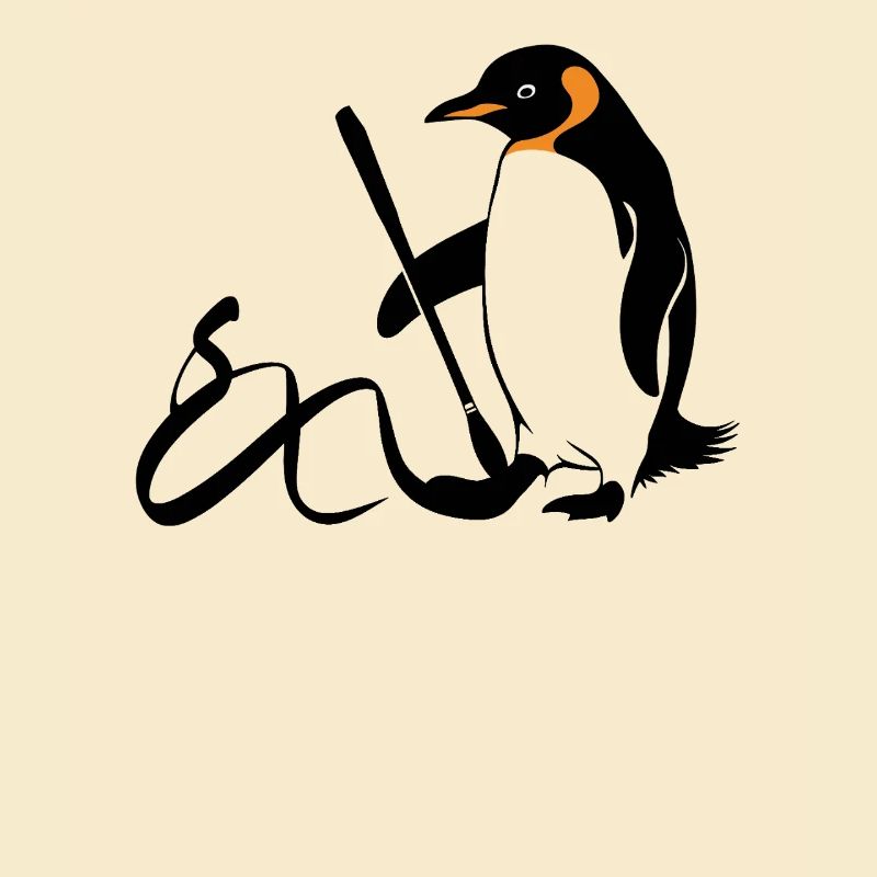 Penguin Calligraphy Artwork