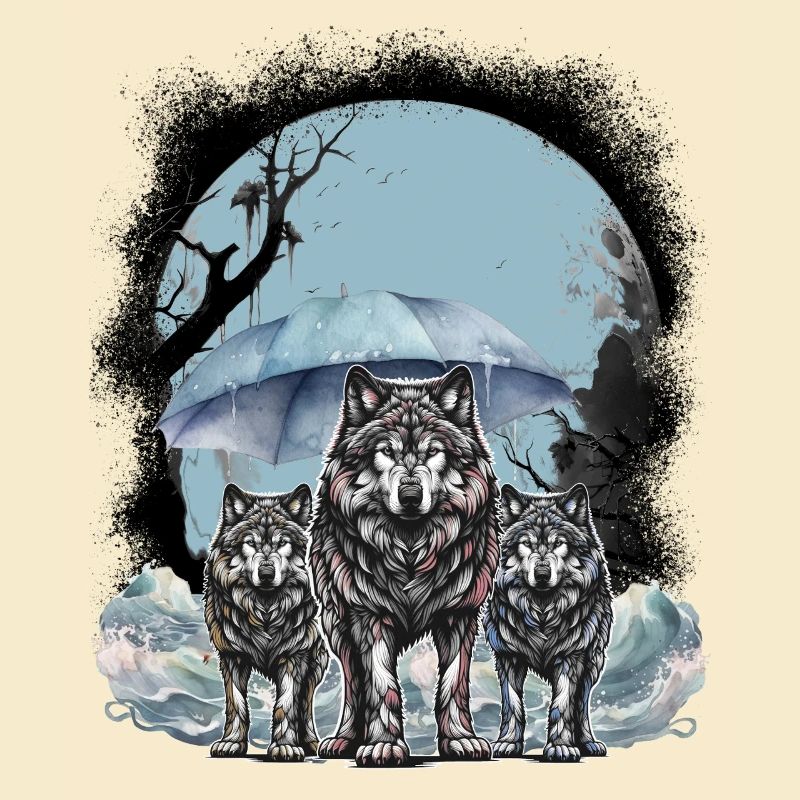 mystical wolves wolf pack husky dogs dog