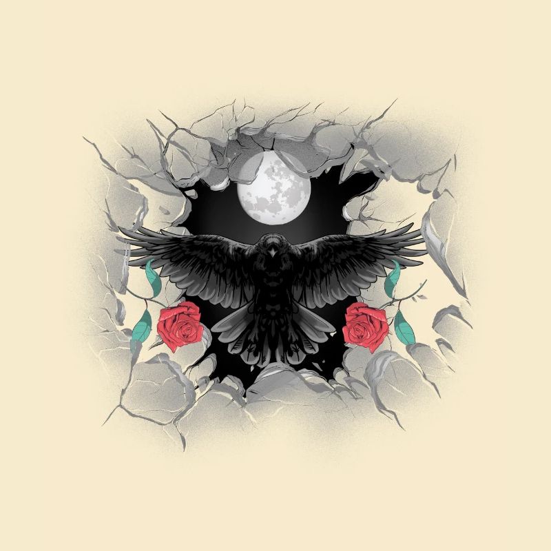 mystical crow roses crows ravens raven halloween