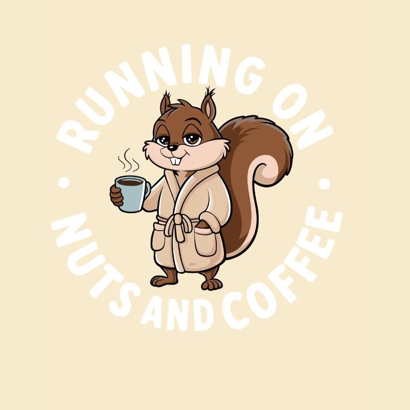 Running on Nuts and coffe funny Squirrel Coffee