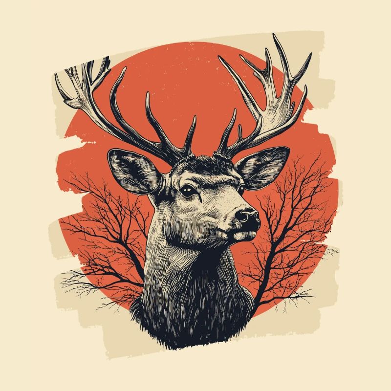 Cerf avec bois