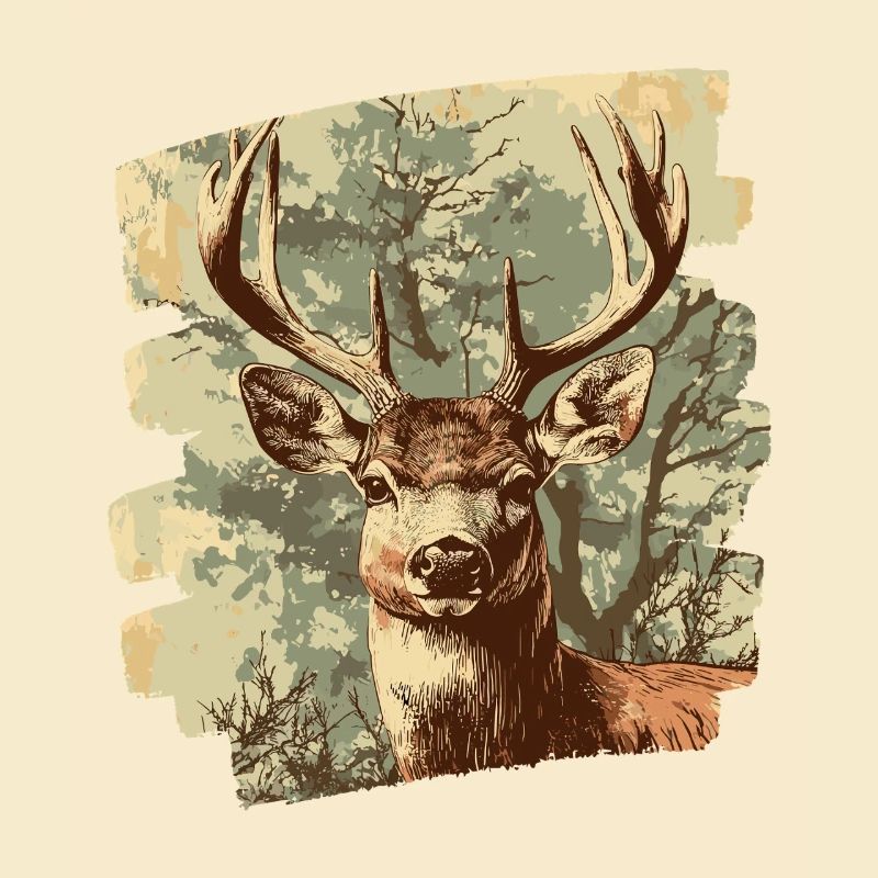 Cerf avec bois