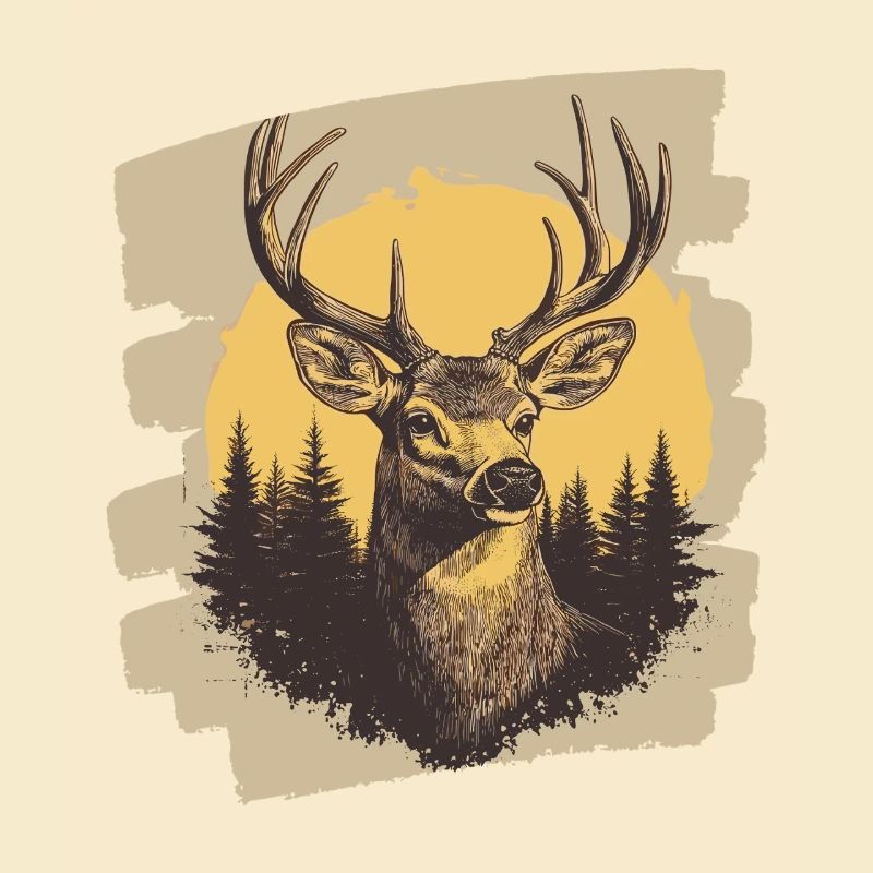 Hirsch mit Geweih