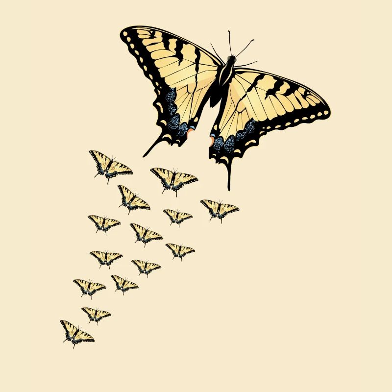 Tiger Swallowtails Sind Eine Mädchen Beste