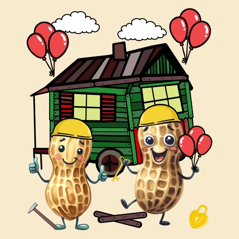 Peanuts Constructeur de maison Constructeur Remorque de construction Maison propre Maison