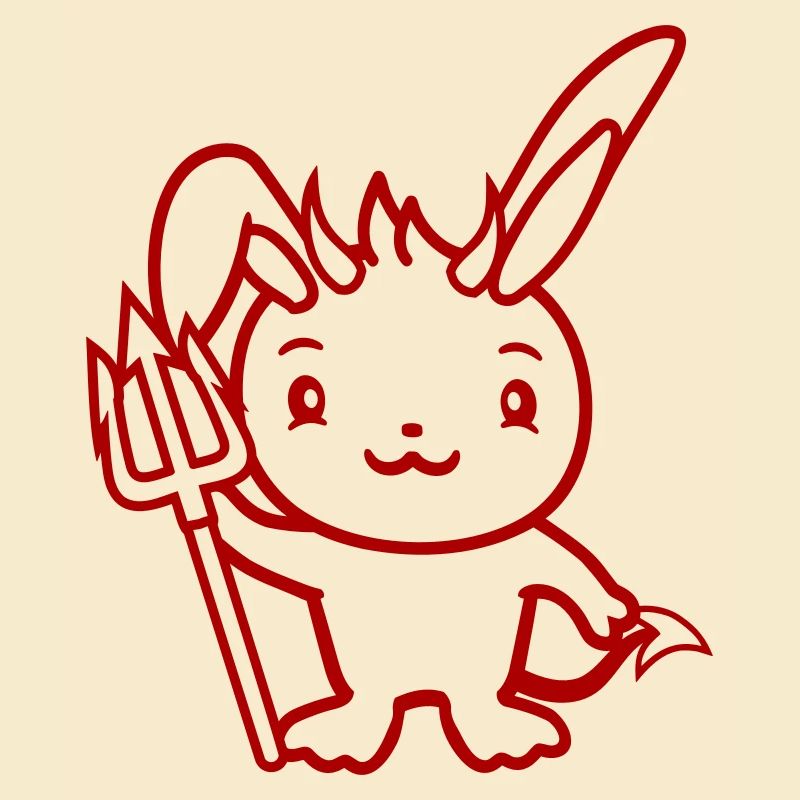 Bunny Devil Demon Evil Satan Hell Trident Costume