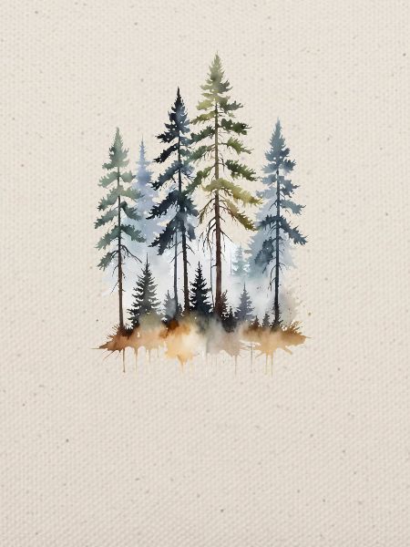 Waldtöne: Aquarell Kiefern