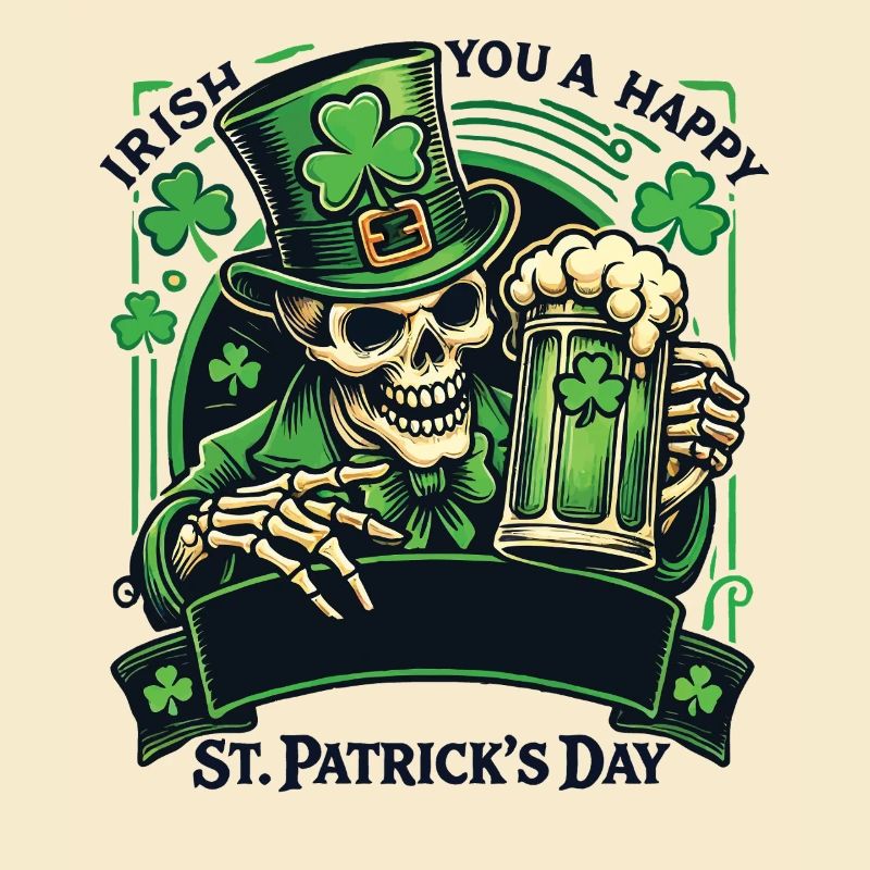 Crâne de la Saint-Patrick avec bière