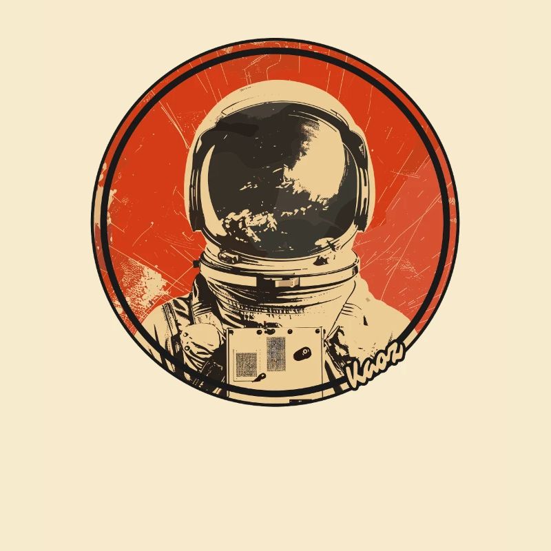 Conception spatiale rétro astronaute