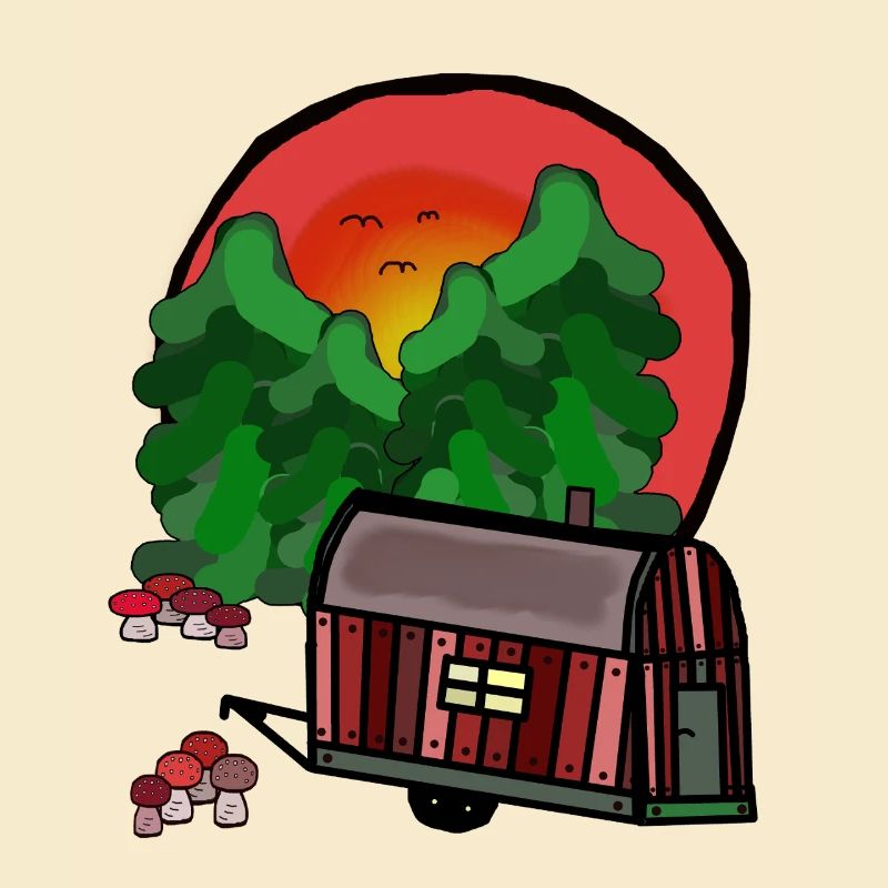 Construction Trailer Nature Ready for Holiday Camping Camping