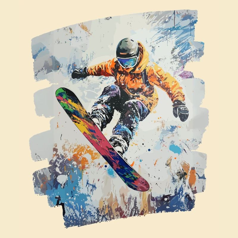 Snowboarder Pulverschnee