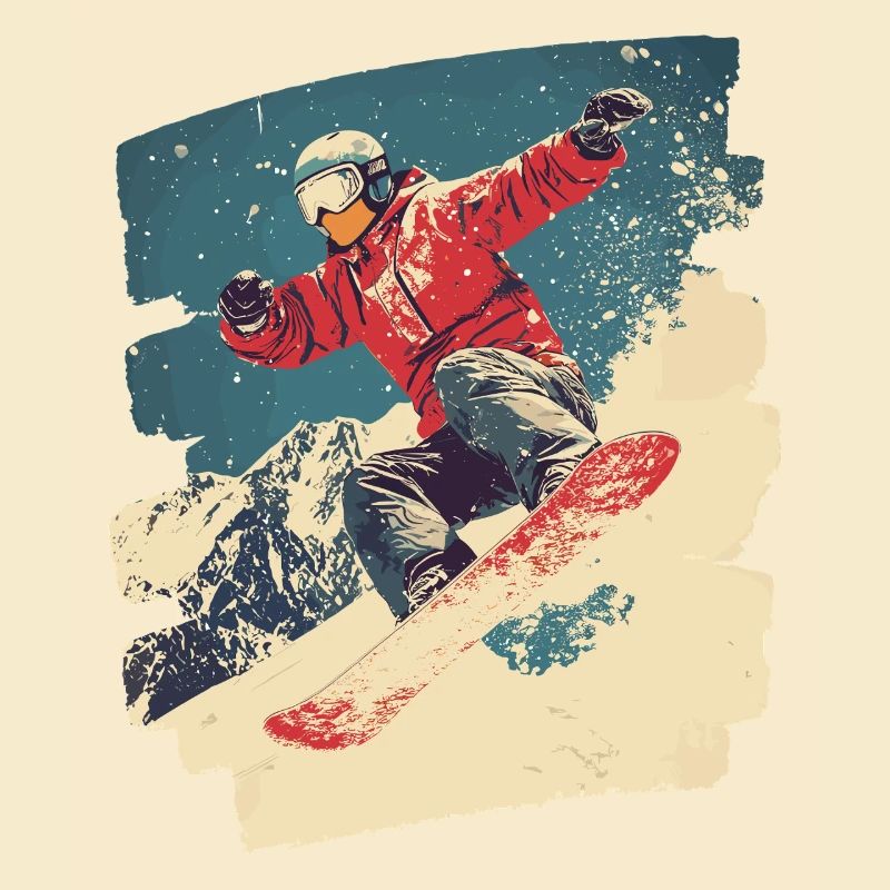Snowboarder Pulverschnee