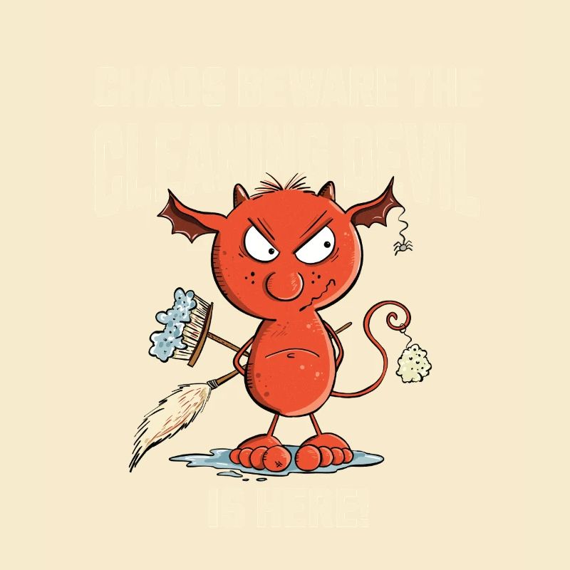 Funny Cleaning Devil Cleaning Cleaner Saying