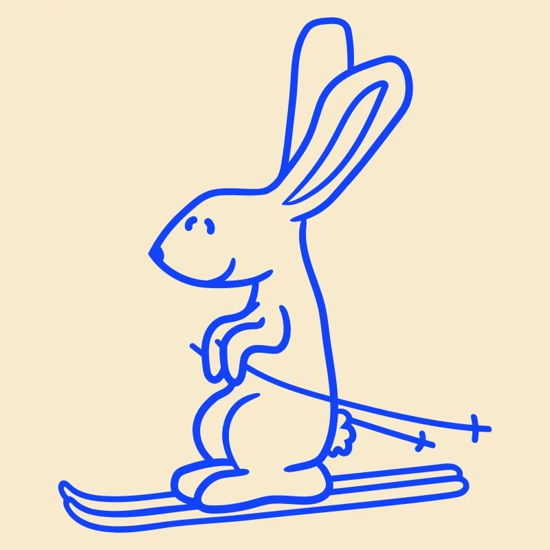 Rabbit Ski Bunny Skiing Winter Skiing Snow