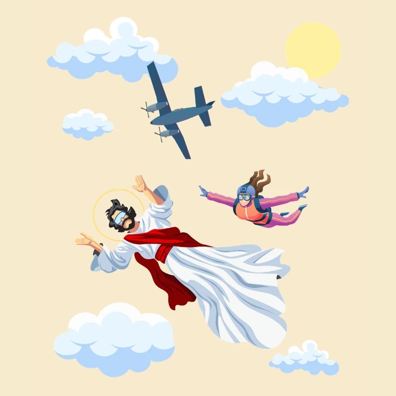 Skydive Jesus, Fallschirm, Skydiving,