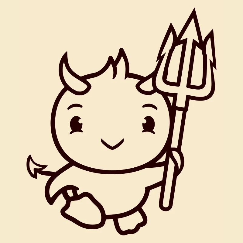 oiseau diable cornes satan trident enfer mal cool