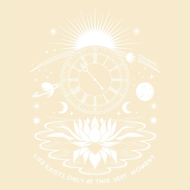 Present Moment | Alan Watts Lotus Design