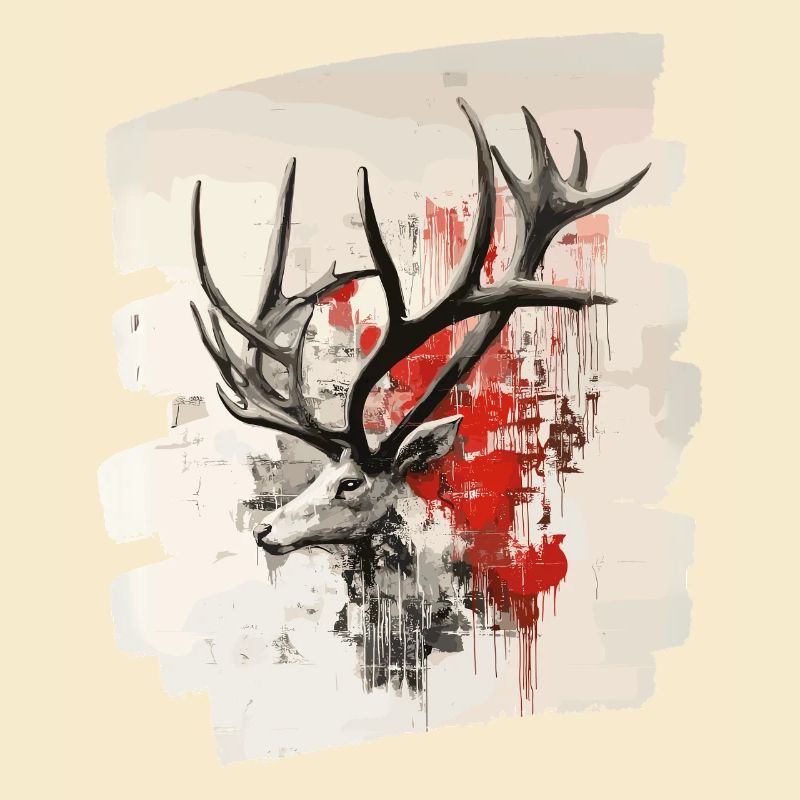 Hirsch mit Geweih