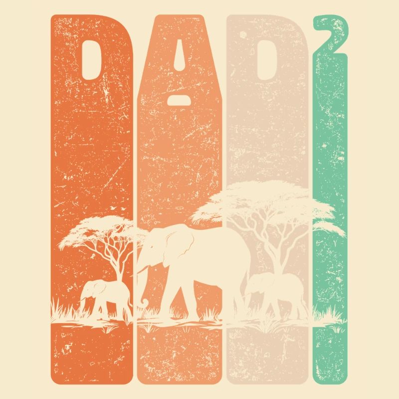Dad High 2 Elephant Two Kids Father's Day Gift