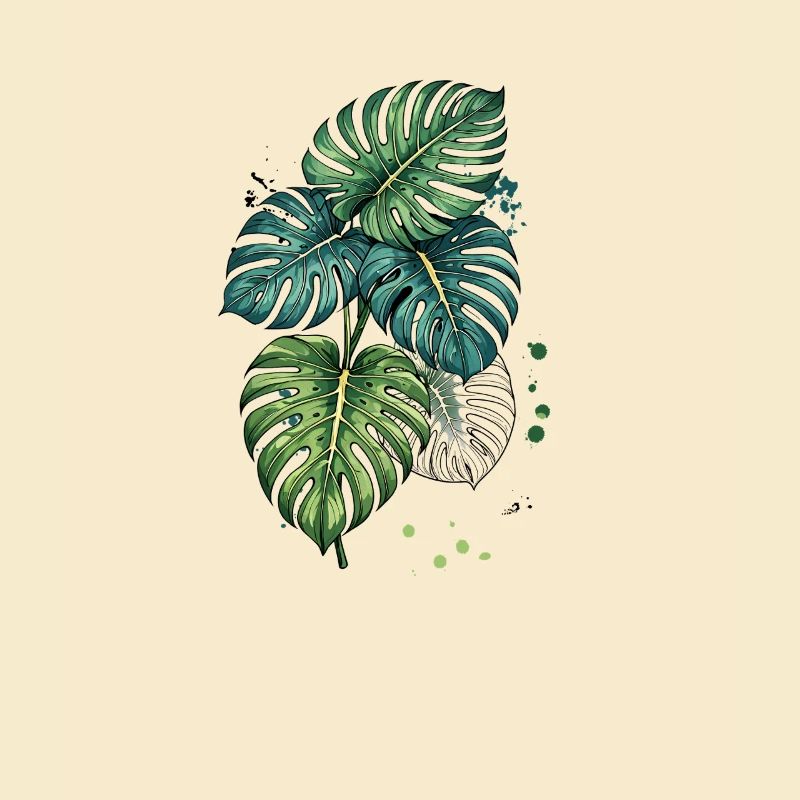 Monstera Bloom mit Splatter