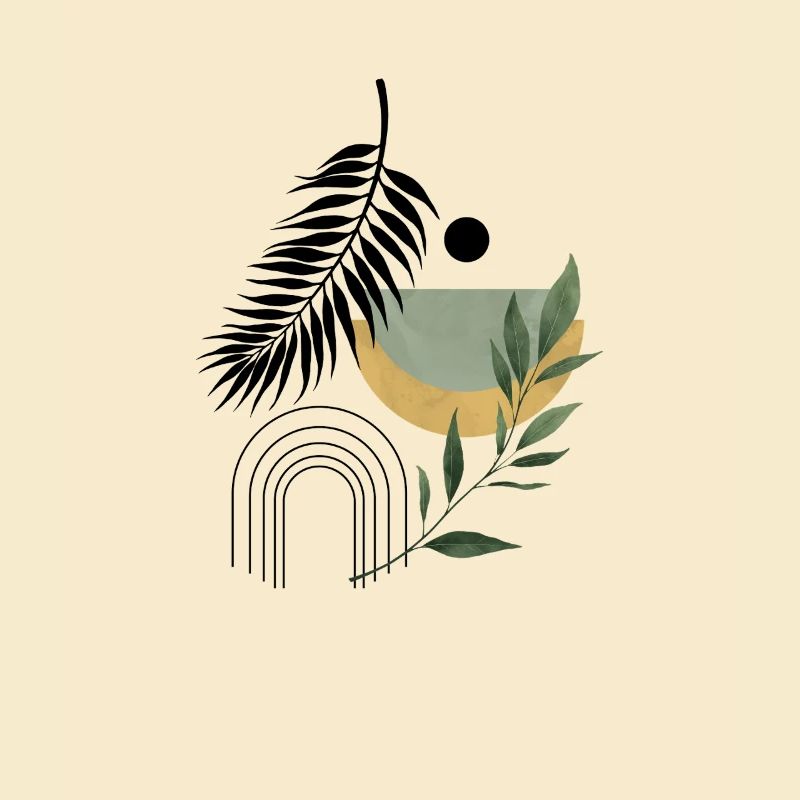 Boho Abstrakte botanische Harmonie