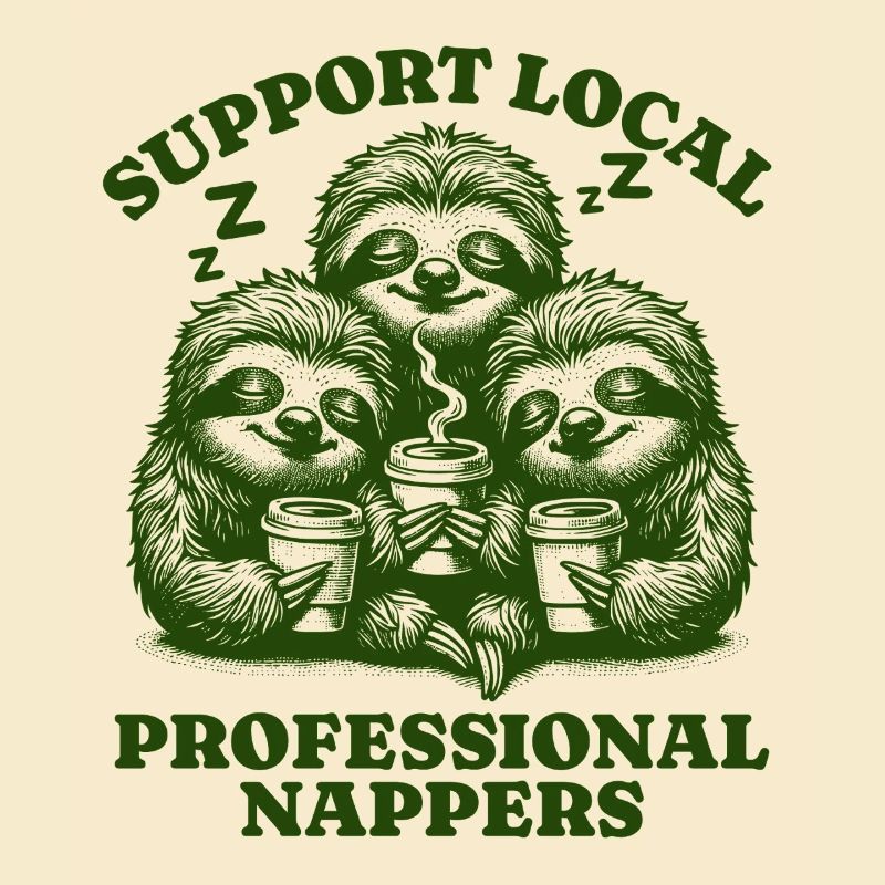 Support Local Professional Nappers Funny Sloth