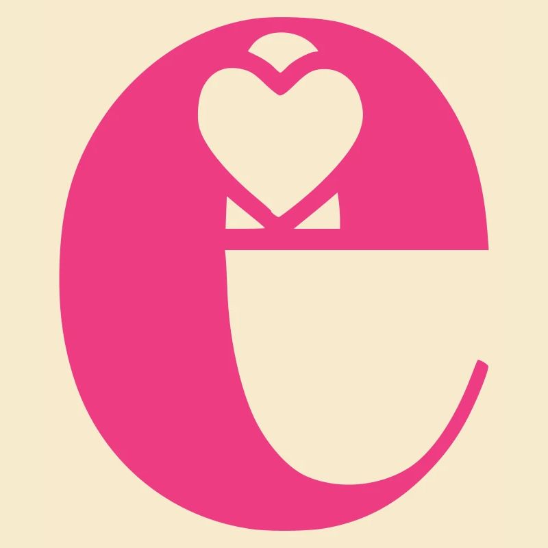 Lettre e Lettre initiale avec coeur