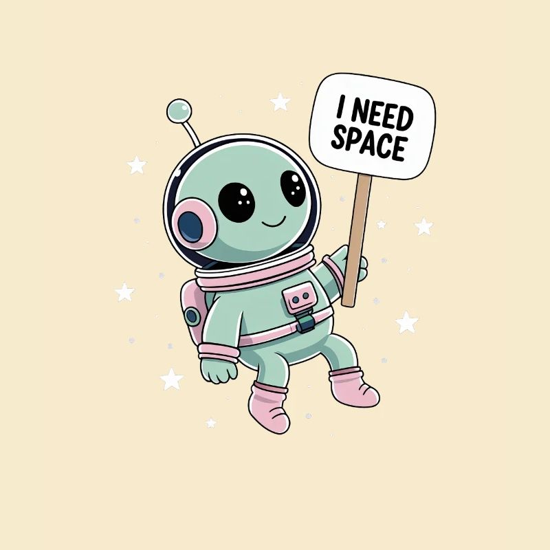 I Need Space – Cute Astronaut in Space