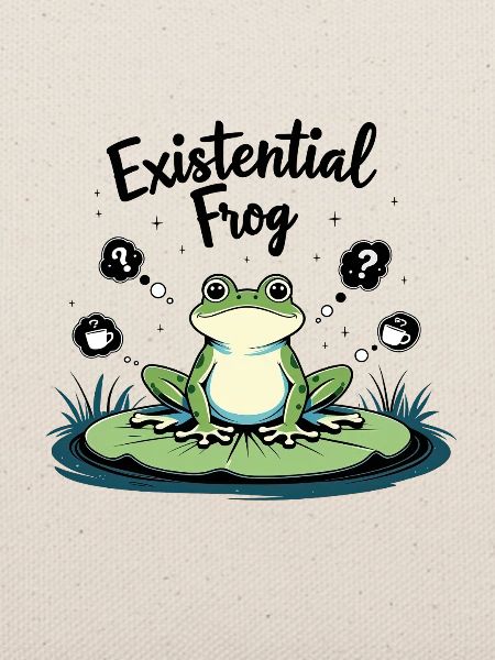 Existenzieller Frosch – Lustiges Grübelmotiv